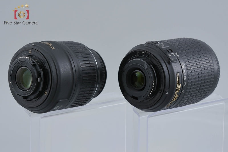 Nikon D3200 Black 24.2 MP DSLR 18-55 55-200 VR Lenses