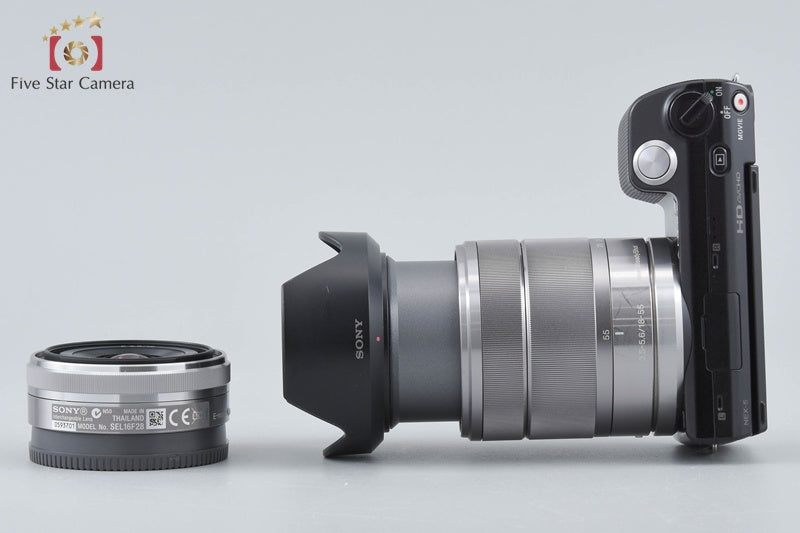 Sony α NEX-5 Black 16.1 MP 16 18-55 Lenses w/ Box [Japanese Language Only]