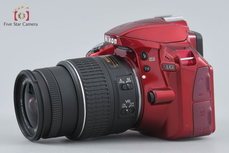 Nikon D3300 Red 24.2 MP DSLR 18-55mm VR II Lens