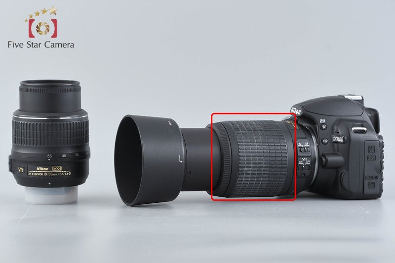 Count 5,423 Nikon D3100 Black 14.2 MP Digital SLR Camera 18-55 55-200 Lenses
