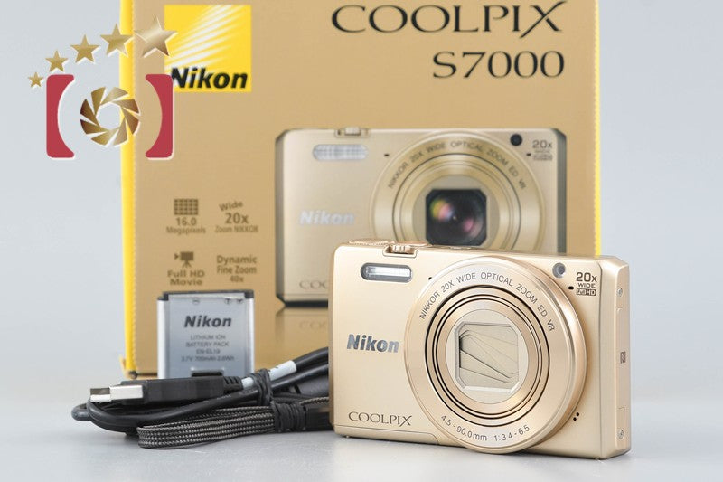 Nikon COOLPIX S7000 Gold 16.0 MP Digital Camera w/ Box