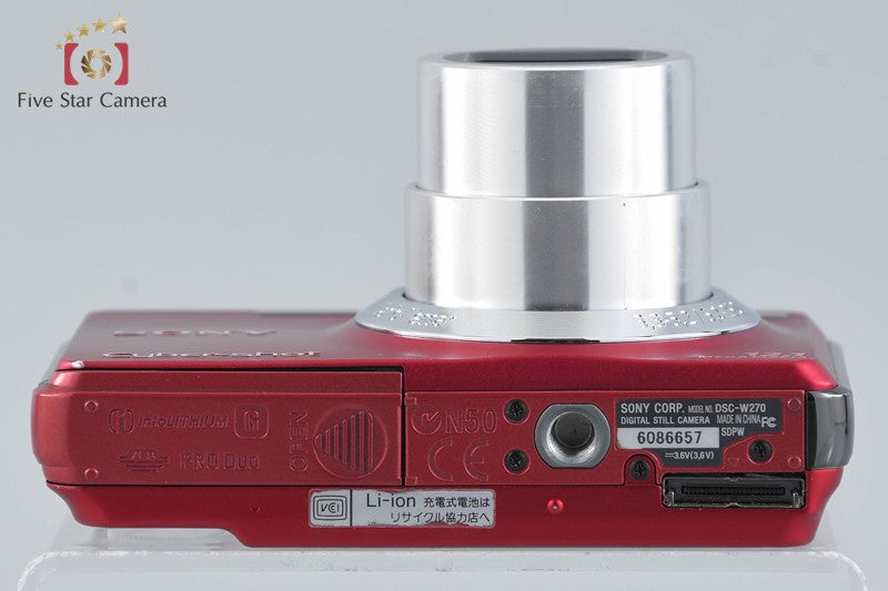 Sony Cyber-Shot DSC-W270 Red 12.1 MP Digital Camera [Japanese Language Only]