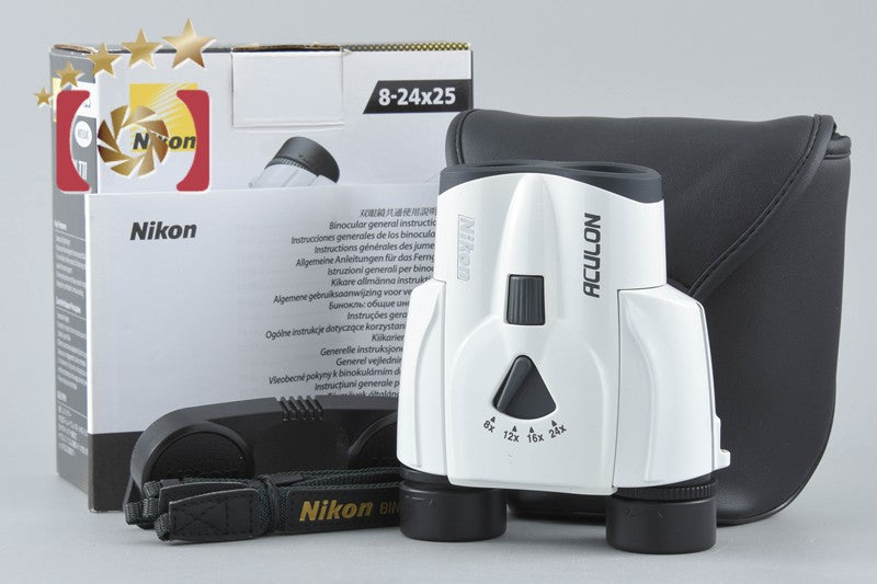 Nikon ACULON T11 8-24x25 White Binoculars w/ Box