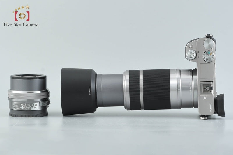Sony α6000 ILCE-6000 Silver 24.3 MP 16-50 55-210 Lenses [Multiple Languages]
