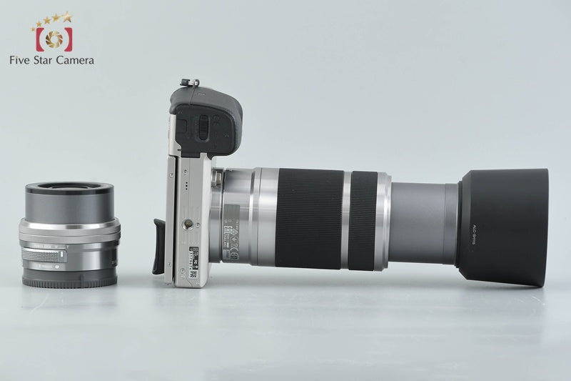 Sony α6000 ILCE-6000 Silver 24.3 MP 16-50 55-210 Lenses [Multiple Languages]