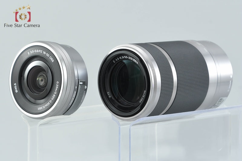 Sony α6000 ILCE-6000 Silver 24.3 MP 16-50 55-210 Lenses [Multiple Languages]