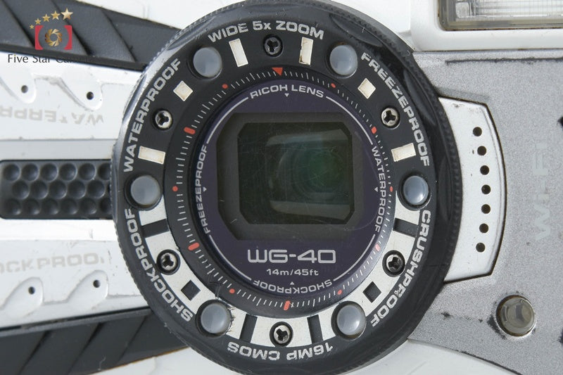 "Shutter count 4,077" Ricoh PENTAX WG-40W White 16.0 MP Waterproof Action Camera