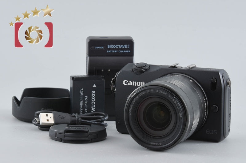 Canon EOS M Black 18.0 MP Mirrorless Camera 18-55 IS STM Lens