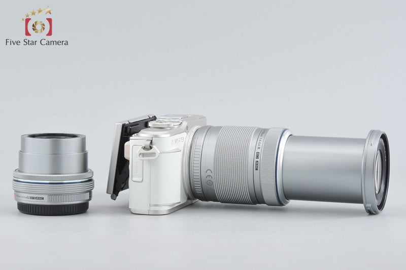 "Shutter count 2,235" Olympus PEN E-PL9 White 16.1 MP 14-42 40-150 Lenses w/ Box