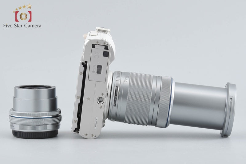 "Shutter count 2,235" Olympus PEN E-PL9 White 16.1 MP 14-42 40-150 Lenses w/ Box
