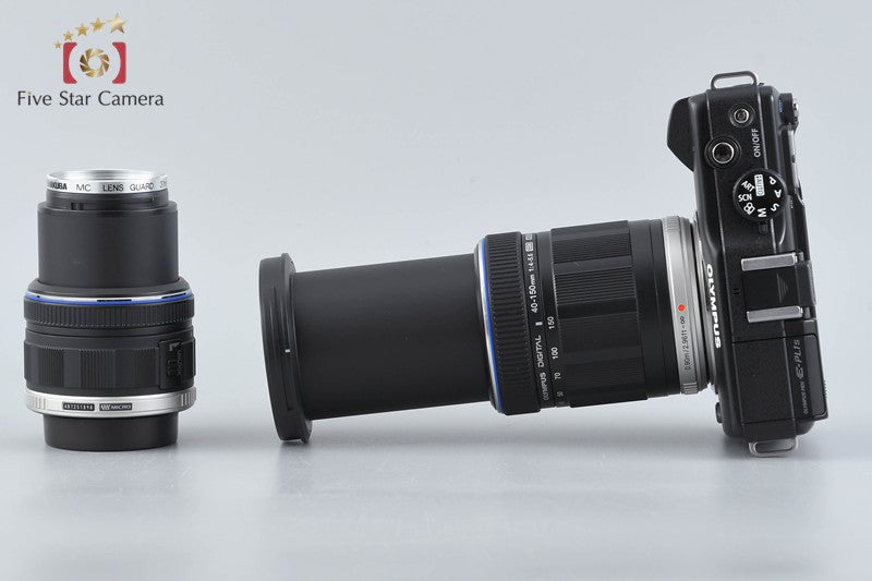 "Count 2,638" Olympus PEN Lite E-PL1s Black 12.3 MP 14-42 40-150 Lenses w/ Box