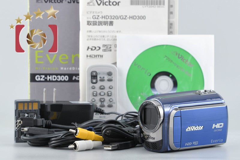 JVC Everio GZ-HD300 Blue HDD Video Camcorder w/ Box [Japanese Language Only]
