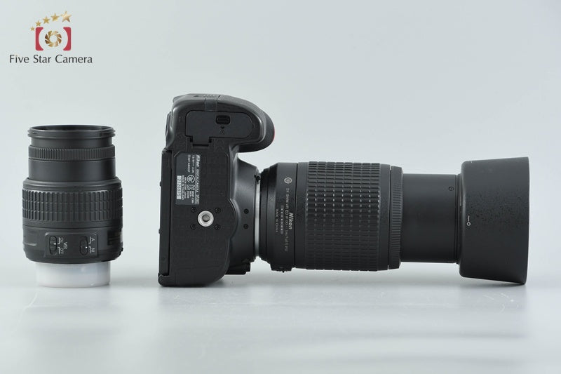 Nikon D5300 Black 24.2 MP DSLR Camera 18-55 55-200 VR Lenses