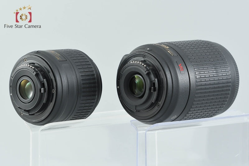 Nikon D5300 Black 24.2 MP DSLR Camera 18-55 55-200 VR Lenses