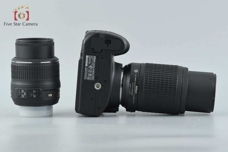 "Shutter count 2,936 " Nikon D3200 Black 24.2 MP DSLR 18-55 55-200 VR Lenses
