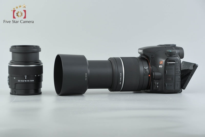 SONY α65 SLT-A65V 24.3 MP DSLR 18-55 55-200 Lenses [Japanese Language Only]