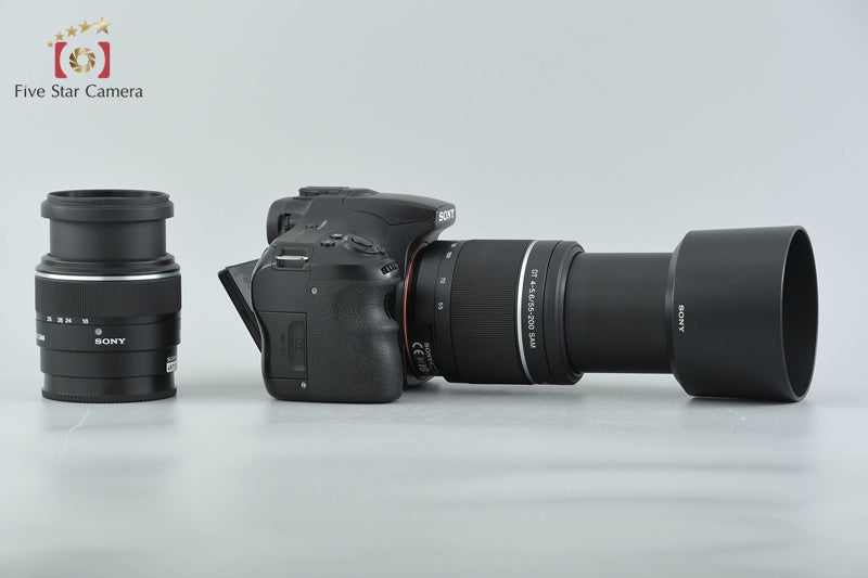 SONY α65 SLT-A65V 24.3 MP DSLR 18-55 55-200 Lenses [Japanese Language Only]
