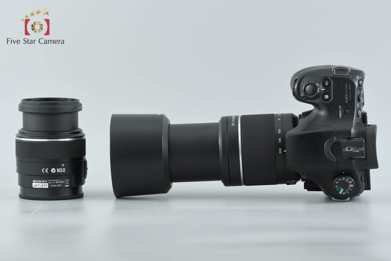 SONY α65 SLT-A65V 24.3 MP DSLR 18-55 55-200 Lenses [Japanese Language Only]