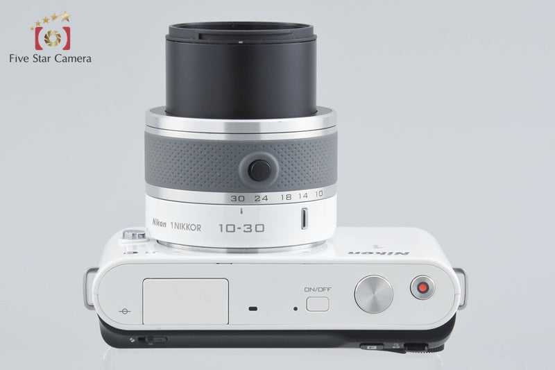 "Shutter count 1,890" Nikon 1 J1 White 10.1 MP Digital Camera 10-30 Lens