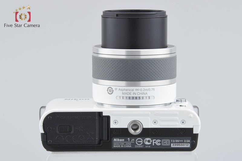 "Shutter count 1,890" Nikon 1 J1 White 10.1 MP Digital Camera 10-30 Lens