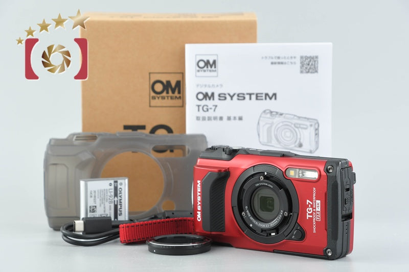 "Count 135" OM SYSTEM Olympus Tough TG-7 Red 12.0 MP Digital Camera w/ Box