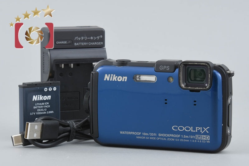 Nikon COOLPIX AW100 Ocean Blue 16.0 MP Digital Camera