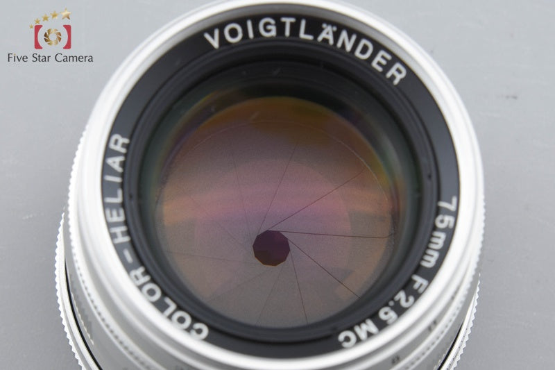 Voigtlander COLOR-HELIAR 75mm f/2.5 MC Silver L39 LTM Leica Thread Mount Lens