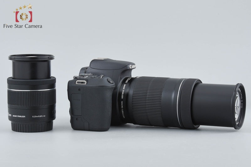 Canon EOS Kiss X9 / Rebel SL2 / 200D Black 24.2 MP DSLR 18-55 55-250 Lenses