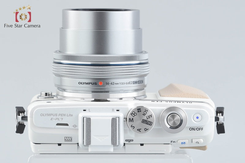 "Shutter count 2,122" Olympus PEN Lite E-PL7 White 16.1 MP 14-42 Lens