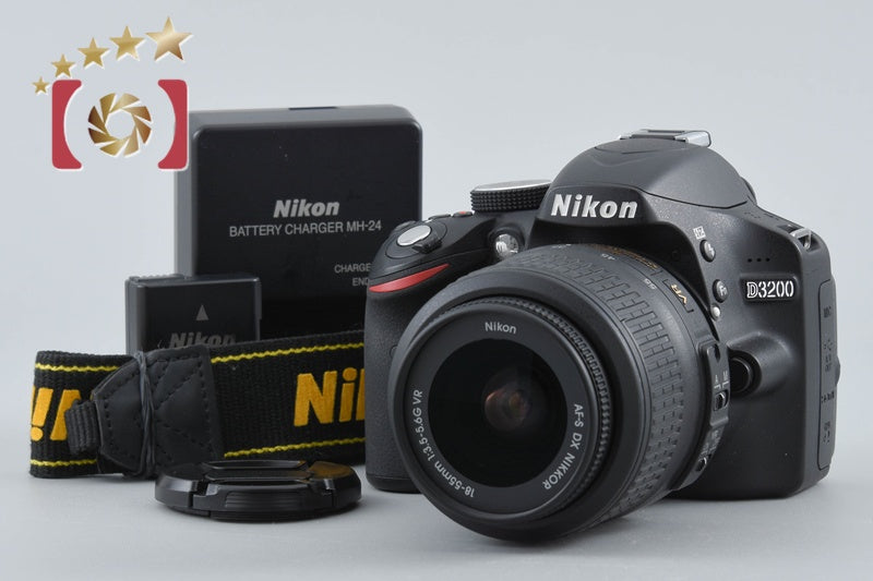 "Shutter count 1,191" Nikon D3200 Black 24.2 MP DSLR 18-55 VR Lens