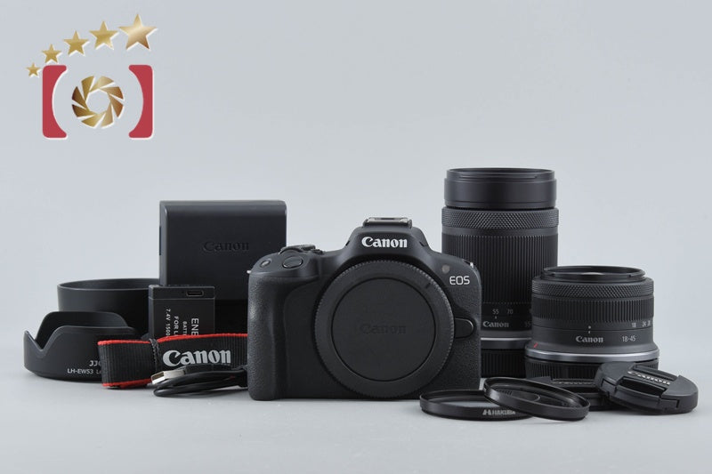 "Shutter count 2,000" Canon EOS R50 Black 24.2 MP RF-S 18-45 55-210 Lenses