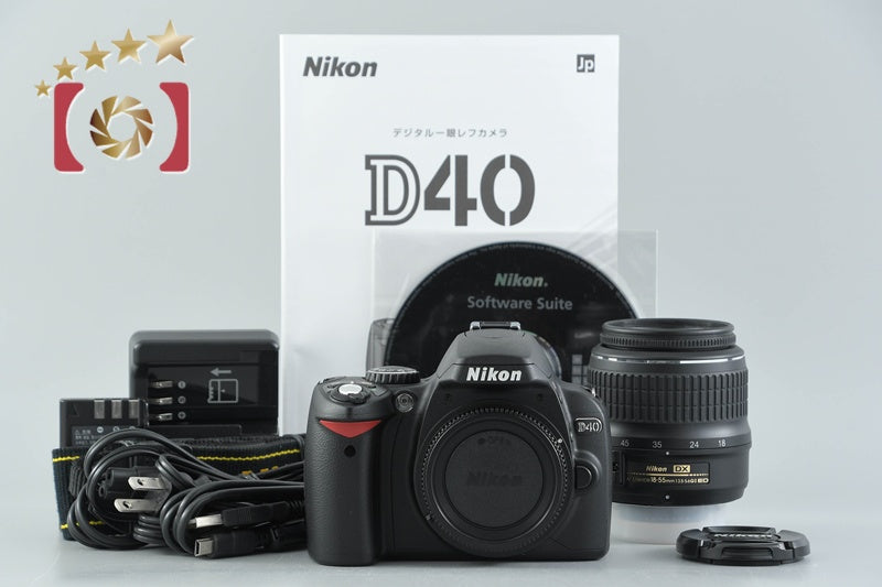 "Shutter count 959" Nikon D40 Black 6.1 MP Digital SLR Camera 18-55 Lens