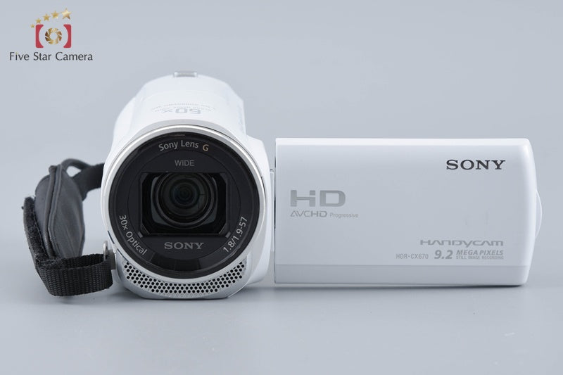 Sony Handycam HDR-CX670 White Digital HD Camcorder [Multiple Languages]