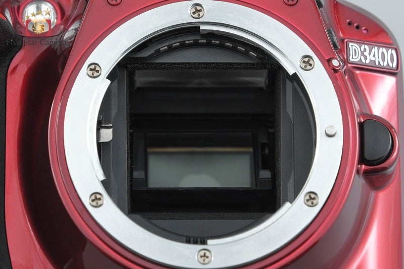 "Shutter count 5,638" Nikon D3400 Red 24.2 MP DSLR Camera Body