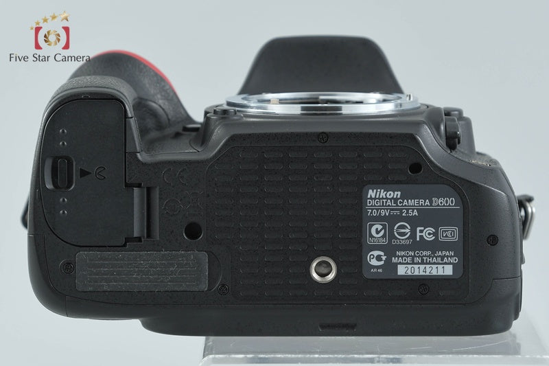 "Count 2,876" Nikon D600 24.3 MP Full Frame Digital SLR Camera Body