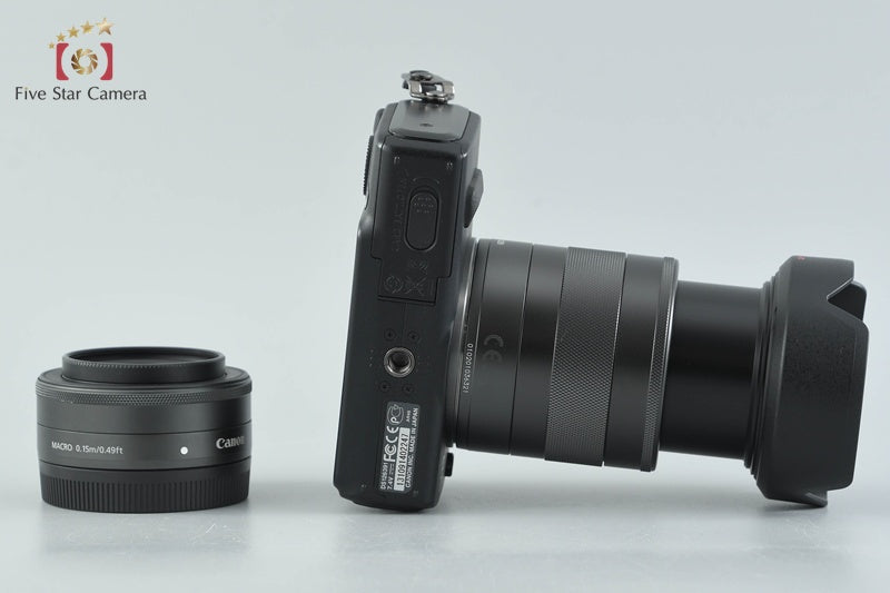 Canon EOS M Black 18.0 MP Mirrorless Camera 18-55 22 Lenses
