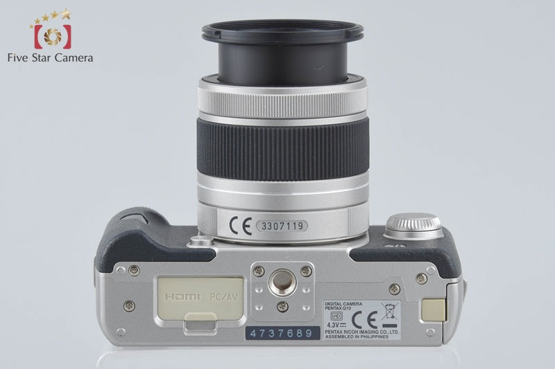"Shutter count 605" PENTAX Q10 Silver 12.4 MP Digital Camera 5-15 Lens w/ Box