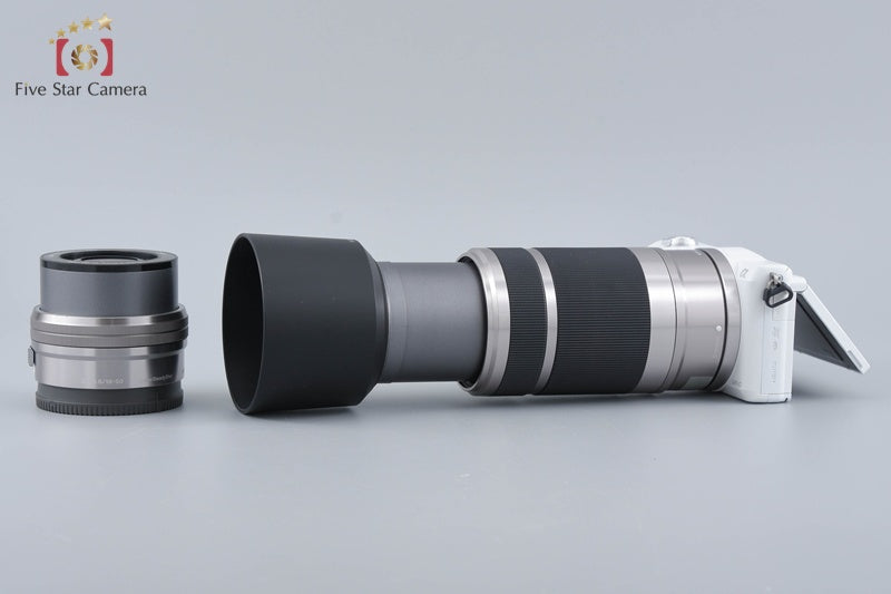 Sony α5100 ILCE-5100 White 24.3 MP 16-50 55-210 Lenses [Multiple Languages]