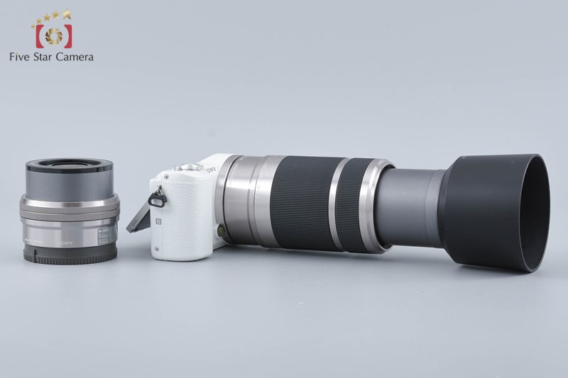 Sony α5100 ILCE-5100 White 24.3 MP 16-50 55-210 Lenses [Multiple Languages]