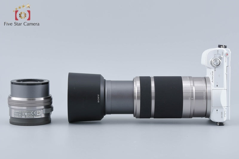 Sony α5100 ILCE-5100 White 24.3 MP 16-50 55-210 Lenses [Multiple Languages]