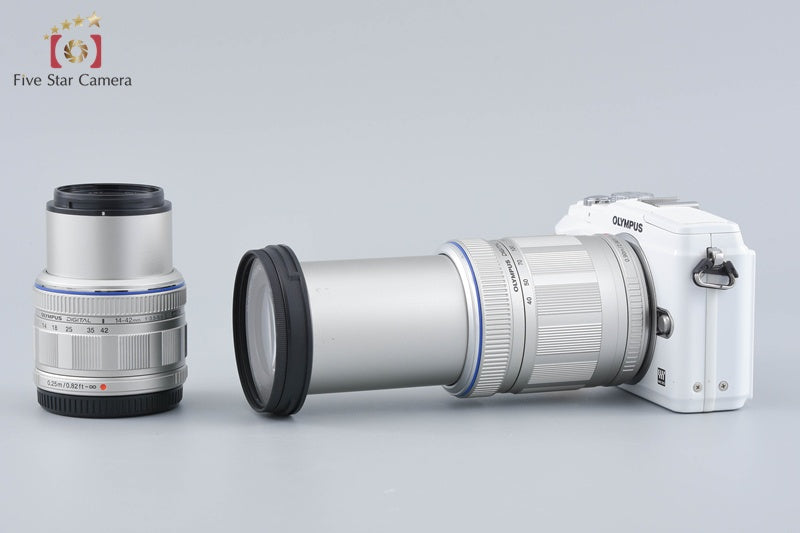 "Count 2,173" Olympus PEN Lite E-PL2 White 12.3 MP 14-42 40-150 Lenses