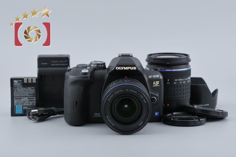 Olympus E-510 10.0 MP Digital SLR Camera 14-42 40-150 Lenses