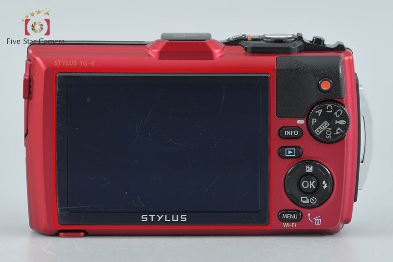 "Shutter count 1,085" Olympus STYLUS TG-4 Tough Red 16.0 MP Digital Camera