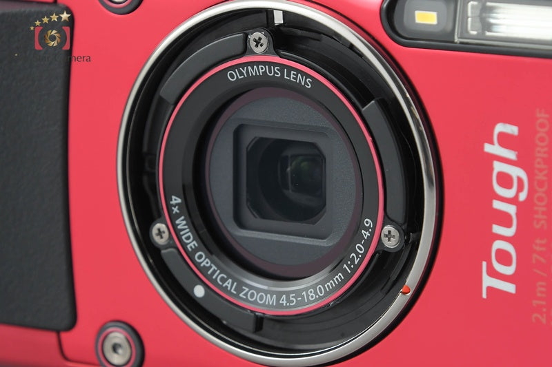 "Shutter count 1,085" Olympus STYLUS TG-4 Tough Red 16.0 MP Digital Camera