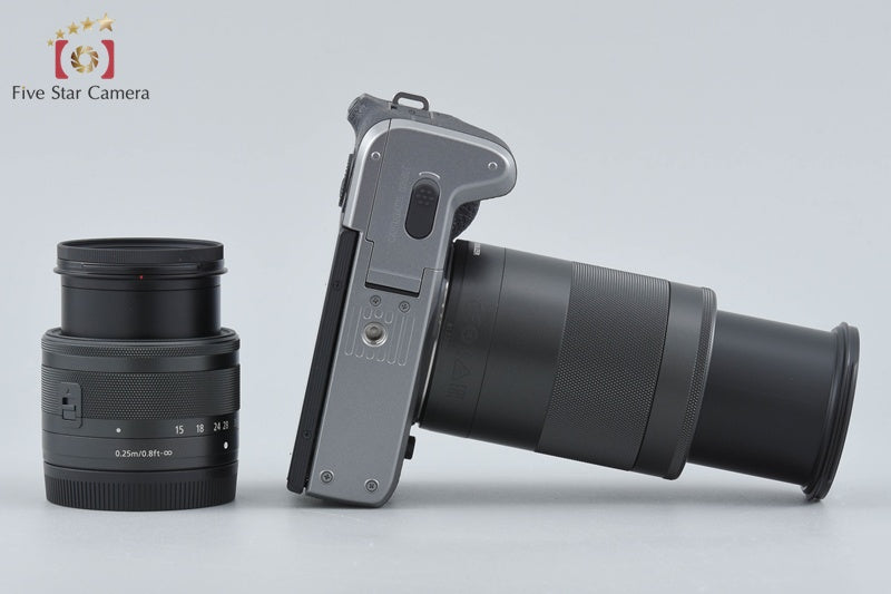 "Shutter count 1,000" Canon EOS M6 Mark II Silver 32.5 MP 15-45 55-200 Lenses