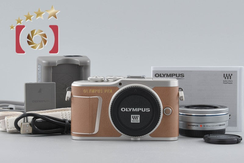 "Count 587" Olympus E-PL9 Brown 16.1 MP Mirrorless Camera 14-42 Lens