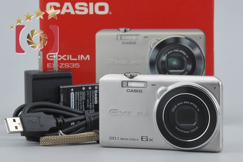 Casio EXILIM EX-ZS35 Silver 20.1 MP Digital Camera w/ Box
