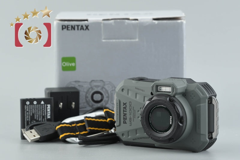 Ricoh PENTAX WG-1000 Olive 16.3 MP Waterproof Action Camera w/ Box