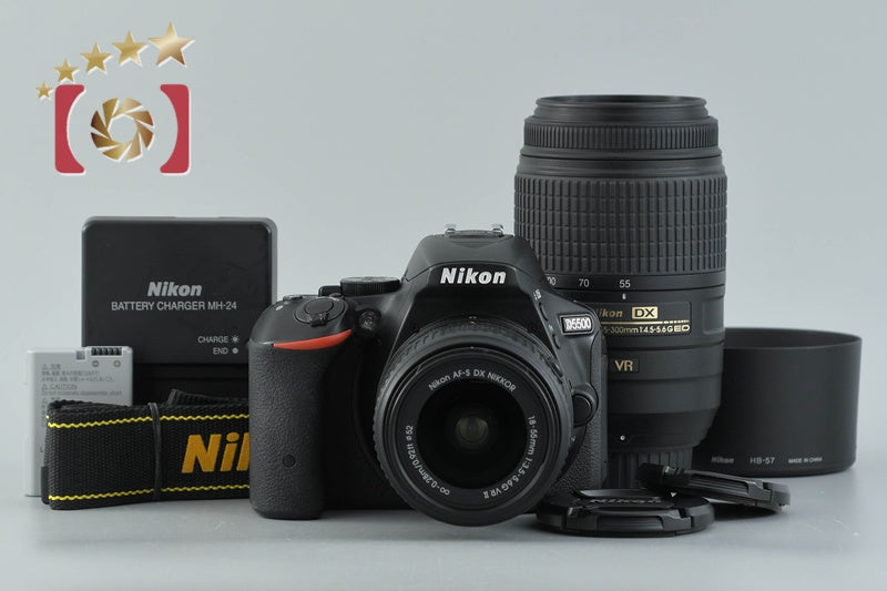 "Shutter count 5,761" Nikon D5500 Black 24.2 MP DSLR 18-55 55-300 Lenses