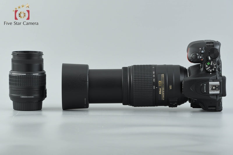 "Shutter count 5,761" Nikon D5500 Black 24.2 MP DSLR 18-55 55-300 Lenses